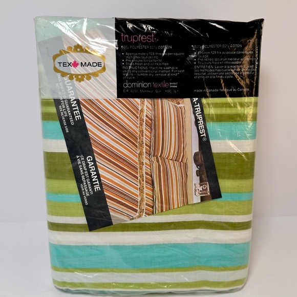 Vintage Tex-Made TruPrest Sheet Set – Double Bed – Flat & Fitted – New Old Stock - Picture 7 of 9